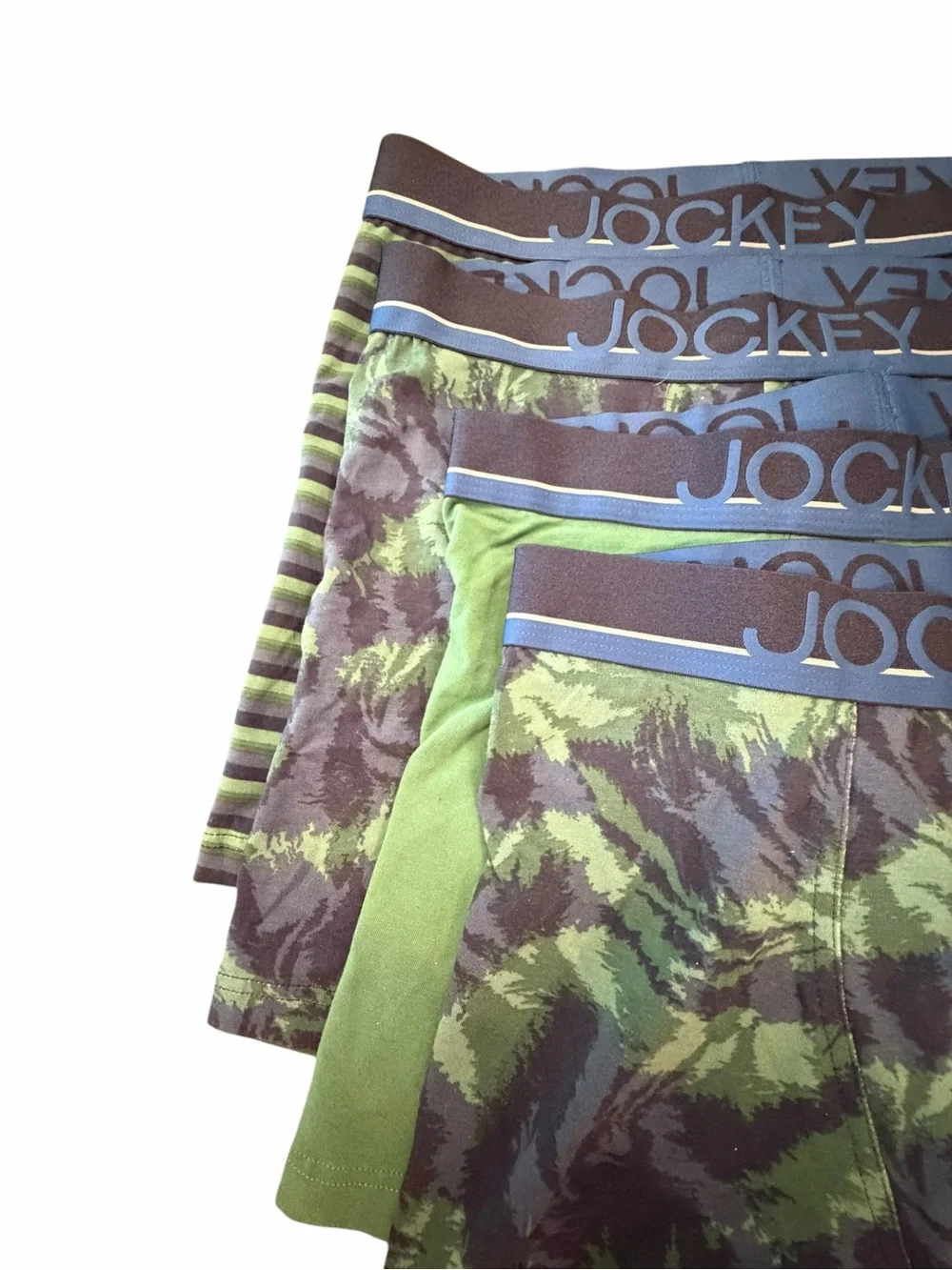 Jockey Men's True‎ Style Boxer Briefs 4” Trunk Cotton Blend 4 Pack MED Colorful